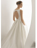 Ivory Satin Keyhole Back Wedding Dress With Pockets